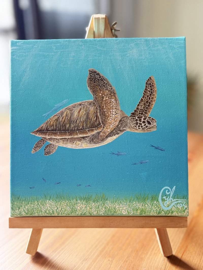 和我一起 迷你海龟4　With Me Mini Sea Turtle 4 - 订制画像 - 棉．麻 多色