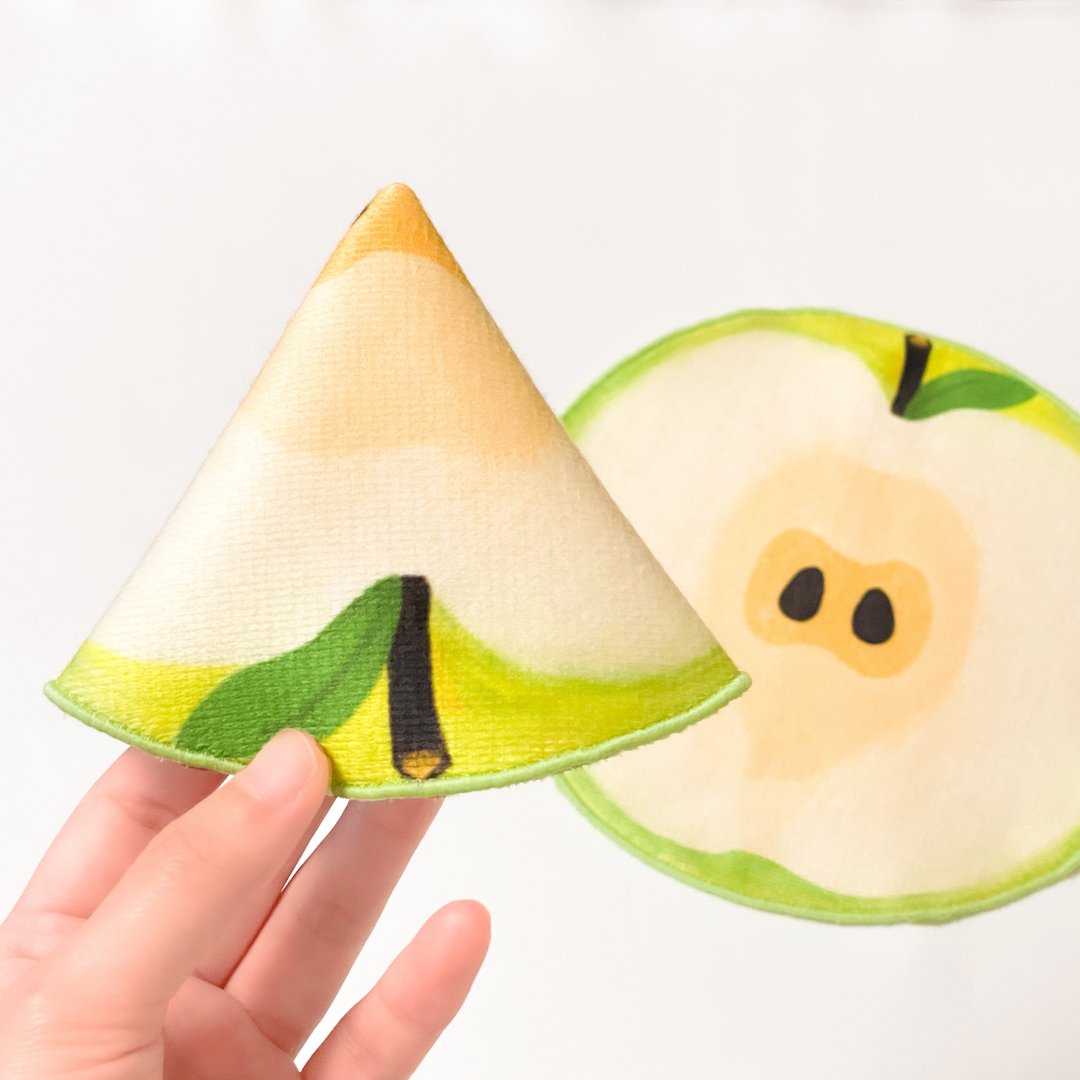green apple handkerchief - 手帕/方巾 - 棉 绿色