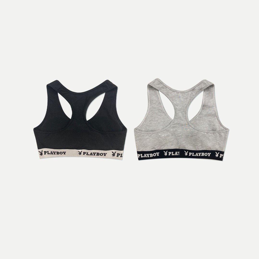 Hate Monday'' X PLAYBOY - Sport Bra运动内衣(PBHM-SS23U13) - 女装运动内衣 - 棉 银色