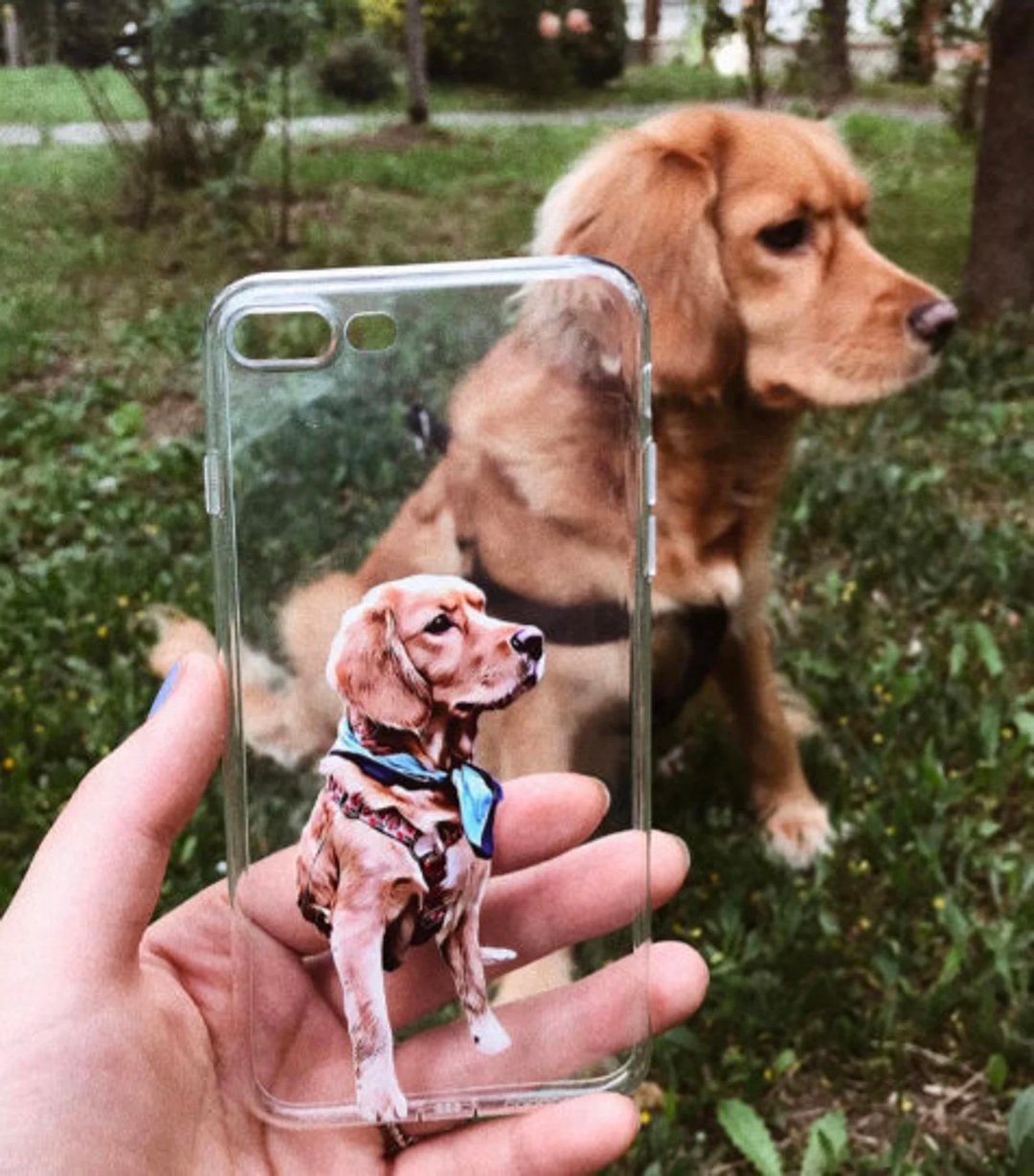 定制化手工宠物自画像手机壳 客制化手绘iPhone手机壳毛孩子肖像 - 手机壳/手机套 - 其他材质 多色