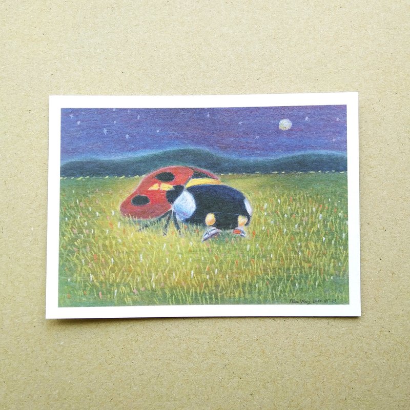 且让我们花海中安睡 / 单张插画明信片 / B7尺寸 - 卡片/明信片 - 纸 多色