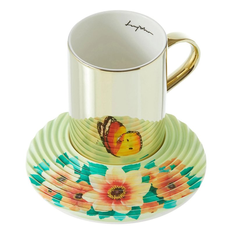 LUYCHO On Flowers系列 镜面倒影杯组_红黄蝴蝶 (350ml) - 茶具/茶杯 - 陶 