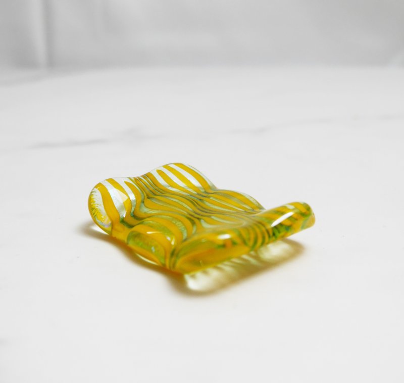 O6-1 餐桌上的生活工艺 – 琉璃餐具架(橘) 一组2个 - 盘子/餐盘/盘架 - 玻璃 橘色