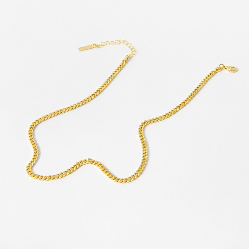 欧美风格 Brooklyn古巴链 金属 精镀14k金 个性百搭款 - 项链 - 铜/黄铜 金色