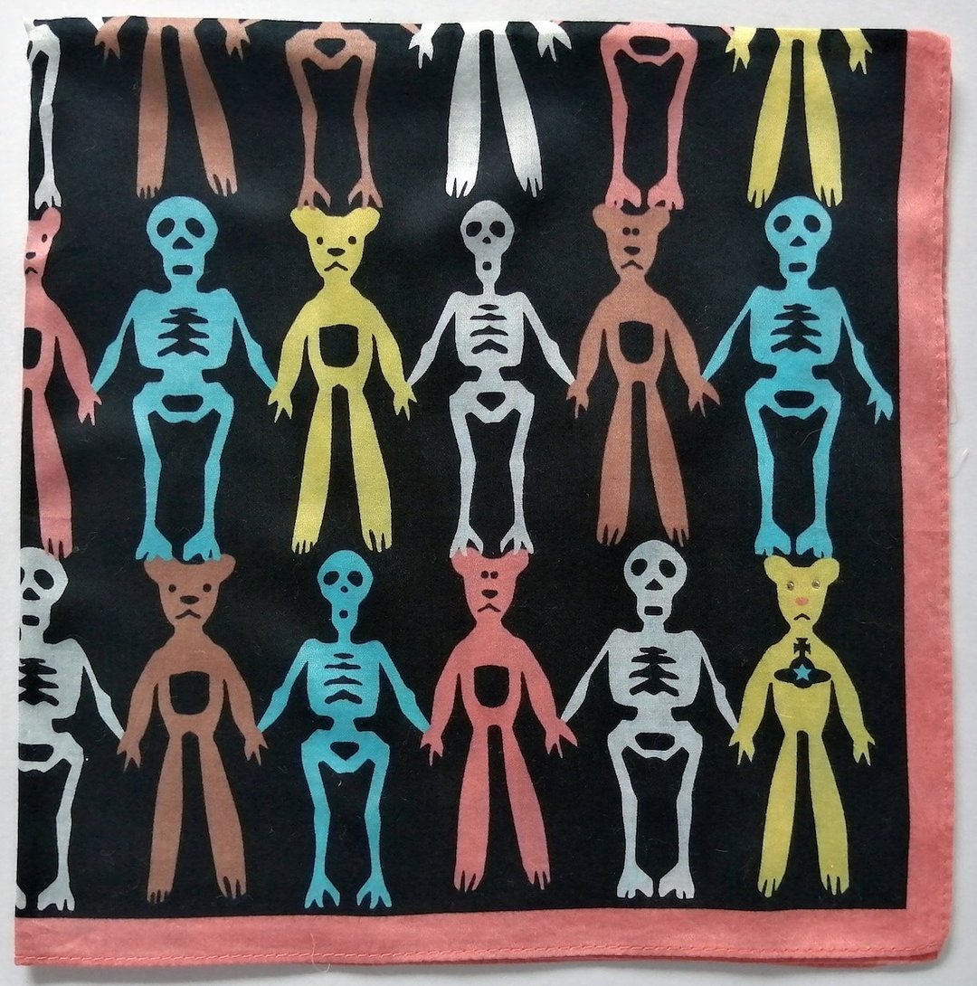 Vivienne Westwood 复古手帕骷髅熊 19 x 19 英寸 - 手帕/方巾 - 棉 粉红色