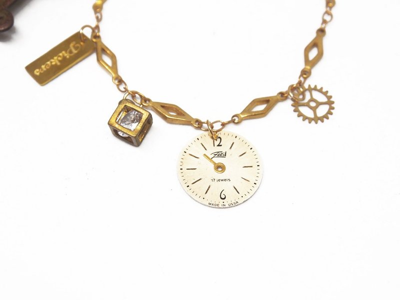 1960 Steampunk蒸汽庞克 wheel & dial - 手链/手环 - 纸 金色