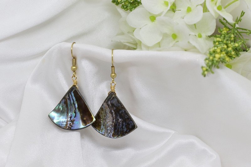 【基本入门款】扇形鲍鱼贝 耳环 - 耳环/耳夹 - 其他材质 咖啡色