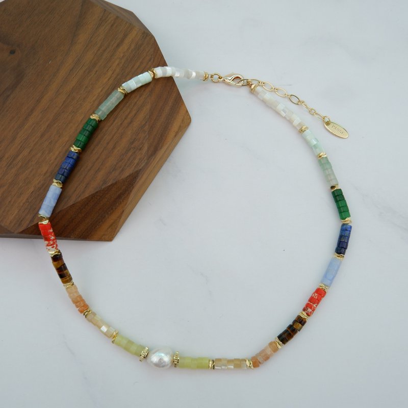 PANNE 贝壳石项链，短，短型 - 项链 - 贵金属 多色