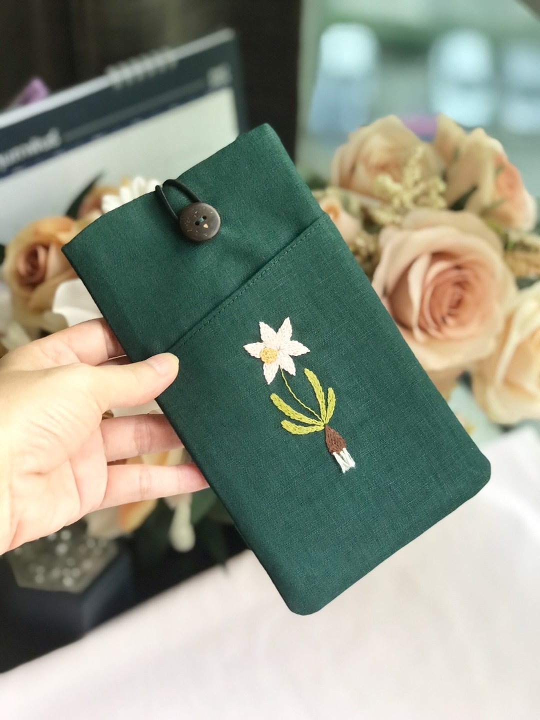 手工刺绣亚麻手机套 - 其他 - 棉 