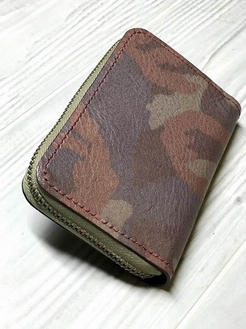 ㄇ型短夹 零钱包 随手包 迷彩 - 零钱包 - 真皮 