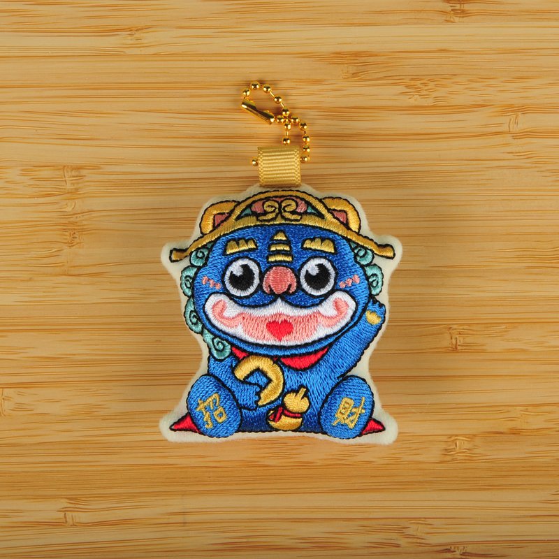 招财风狮爷 / 刺绣挂饰 / 金门 开运 文创商品　限量商品 - 吊饰 - 棉．麻 