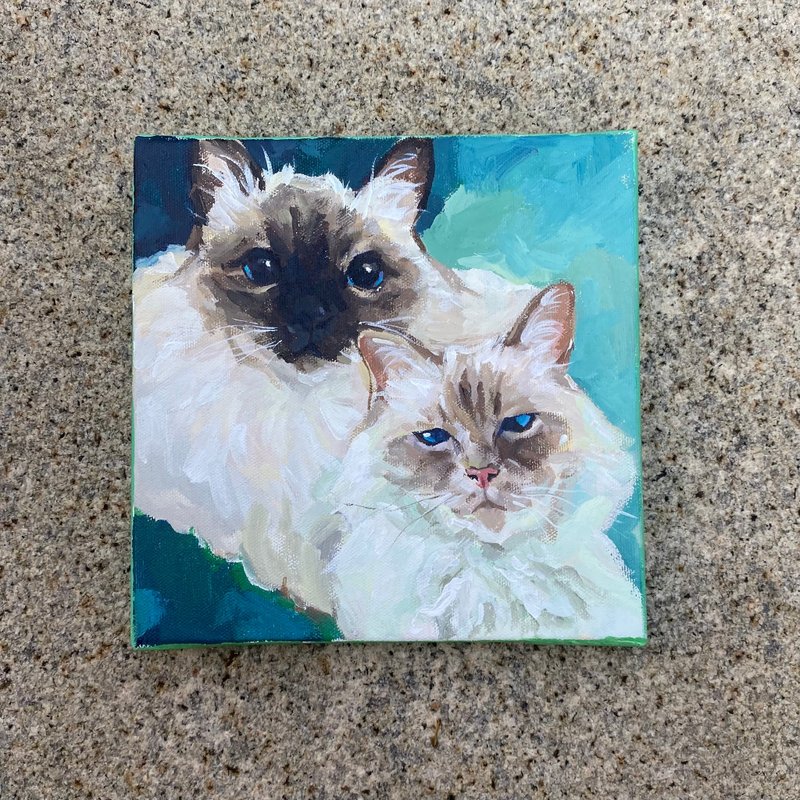 【定制】两只宠物肖像画 - 订制画像 - 其他材质 