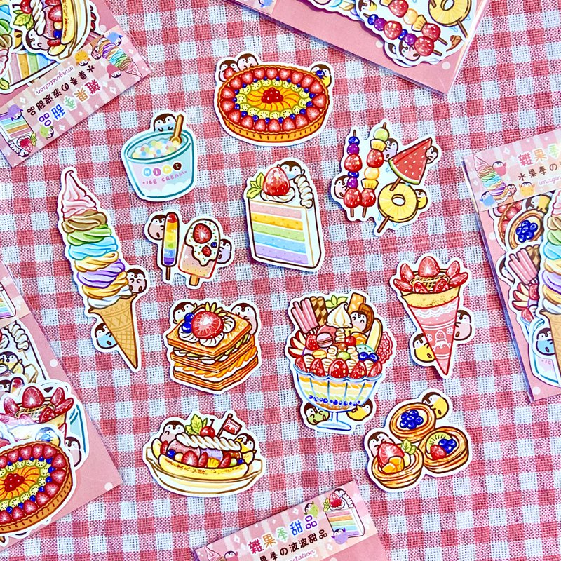 杂果季甜品 I 贴纸包 I - 贴纸 - 塑料 粉红色