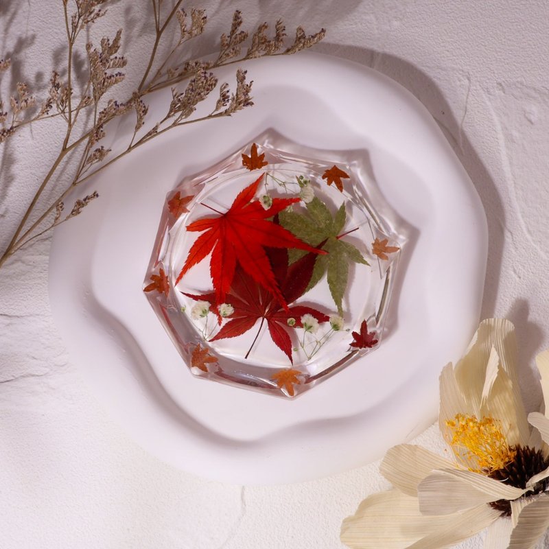 枫叶压花杯垫 - 干燥花/捧花 - 塑料 