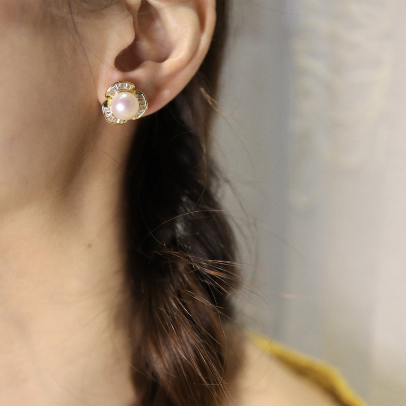 【落叶】淡水珍珠耳环 | 思念之珠 - 耳环/耳夹 - 珍珠 