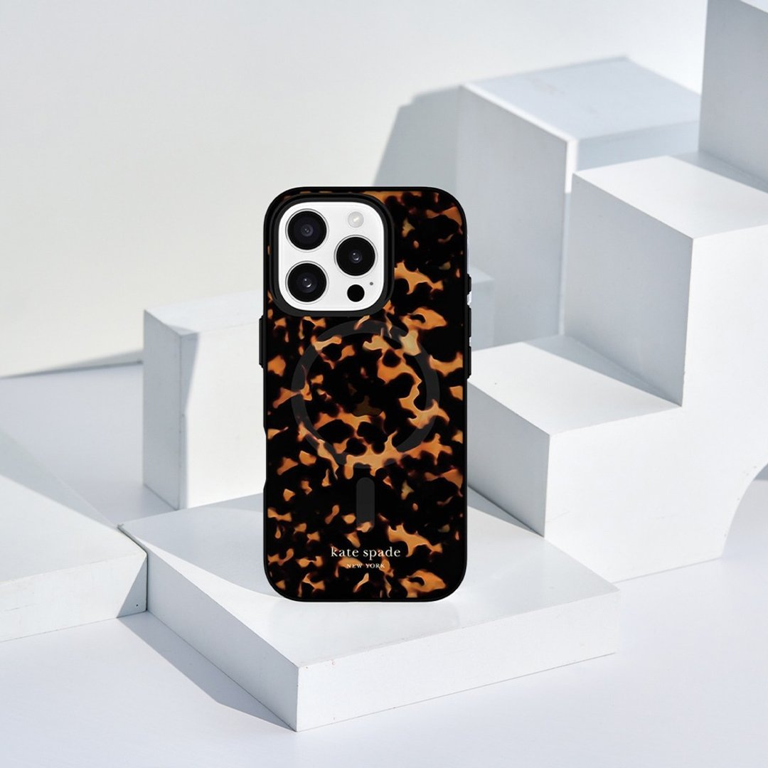 【kate spade】iPhone 16系列 磁吸防摔手机壳 华丽玳瑁 - 手机壳/手机套 - 塑料 
