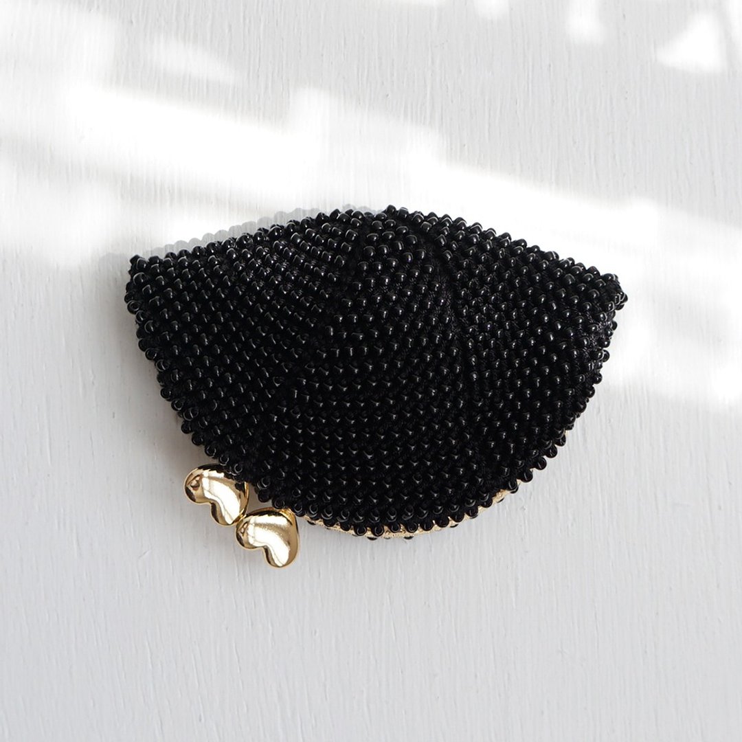 Ba-ba handmade Beads crochet pouch No.1510 - 化妆包/杂物包 - 其他材质 黑色