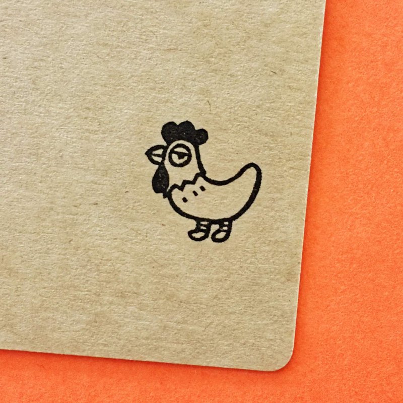 Chicken ・ rubber stamp・ 20mm series - 印章/印台 - 橡胶 白色