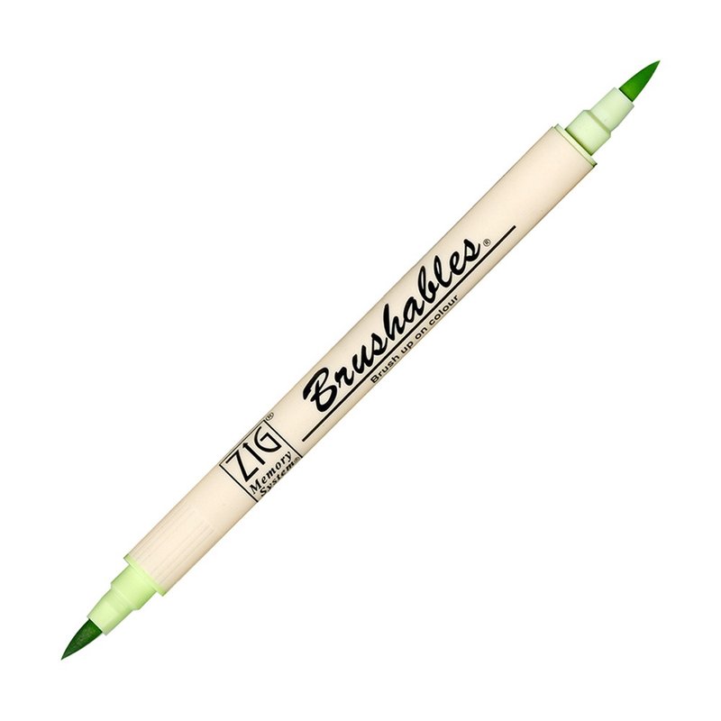 【Kuretake 日本吴竹】ZIG 双色软笔刷麦克笔 黄瓜绿 MS-7700-045 - 其他书写用品 - 颜料 绿色