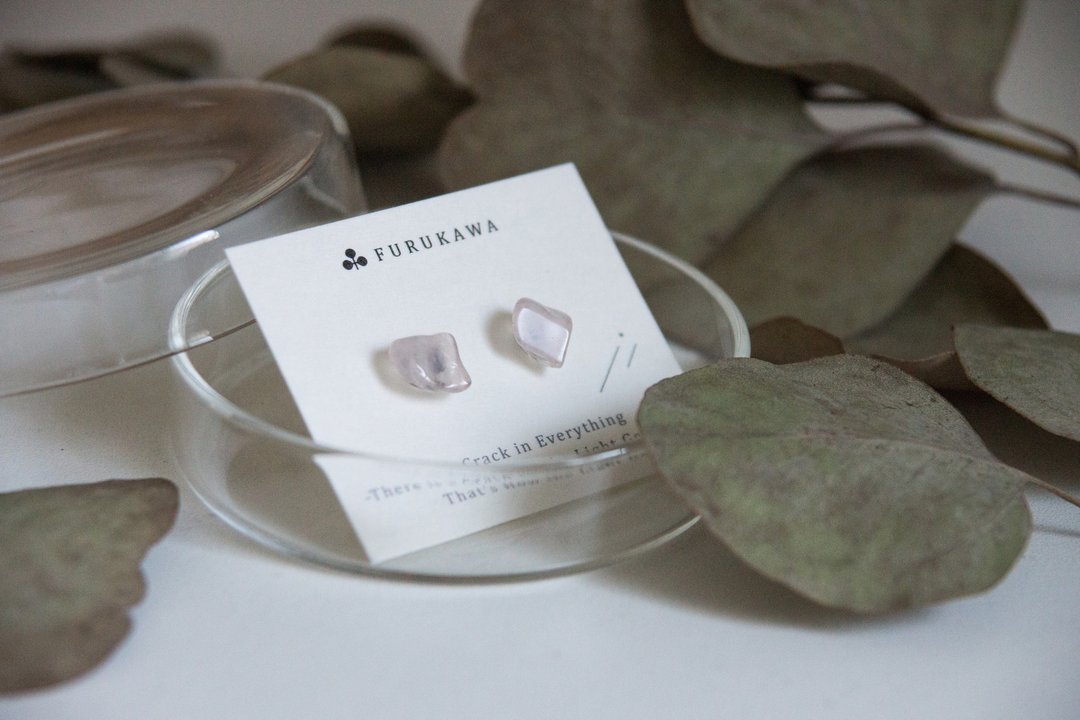 CRACK | 矿物系耳环 |  EARRINGS - 耳环/耳夹 - 水晶 粉红色