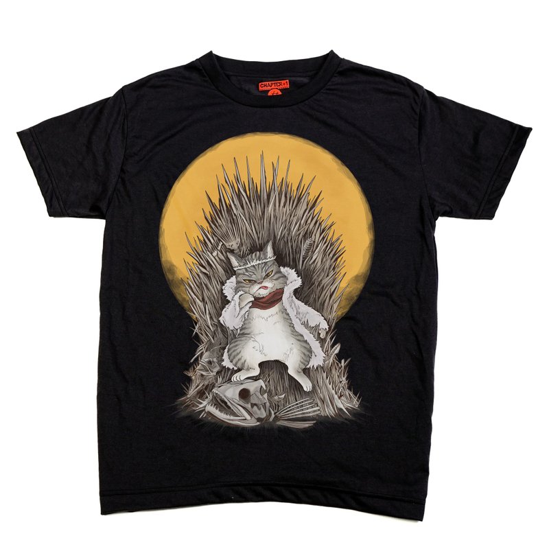 Cat of Throne Chapter One T-shirt - 男装上衣/T 恤 - 棉．麻 黑色