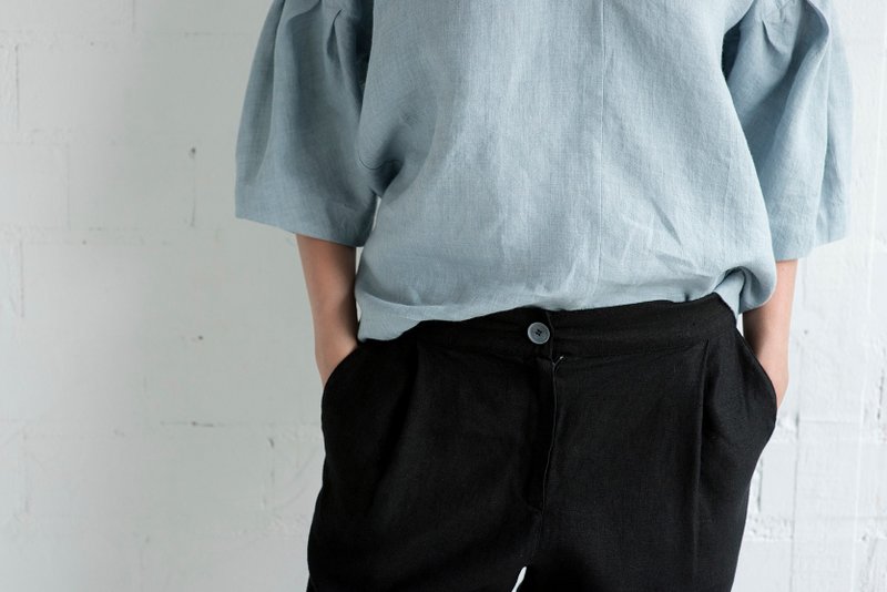 Linen Pants Motumo – 17K2 / Handmade linen pants - 女装长裤 - 亚麻 