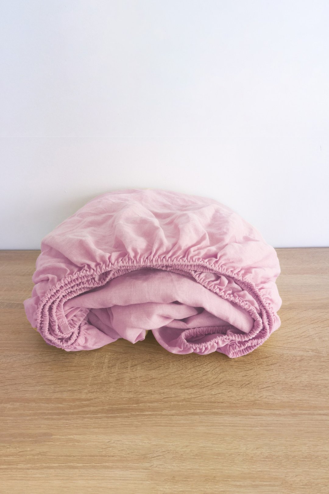 Sakura pink linen fitted sheet / Softened linen bed sheet / Deep pocket - 寝具 - 亚麻 粉红色