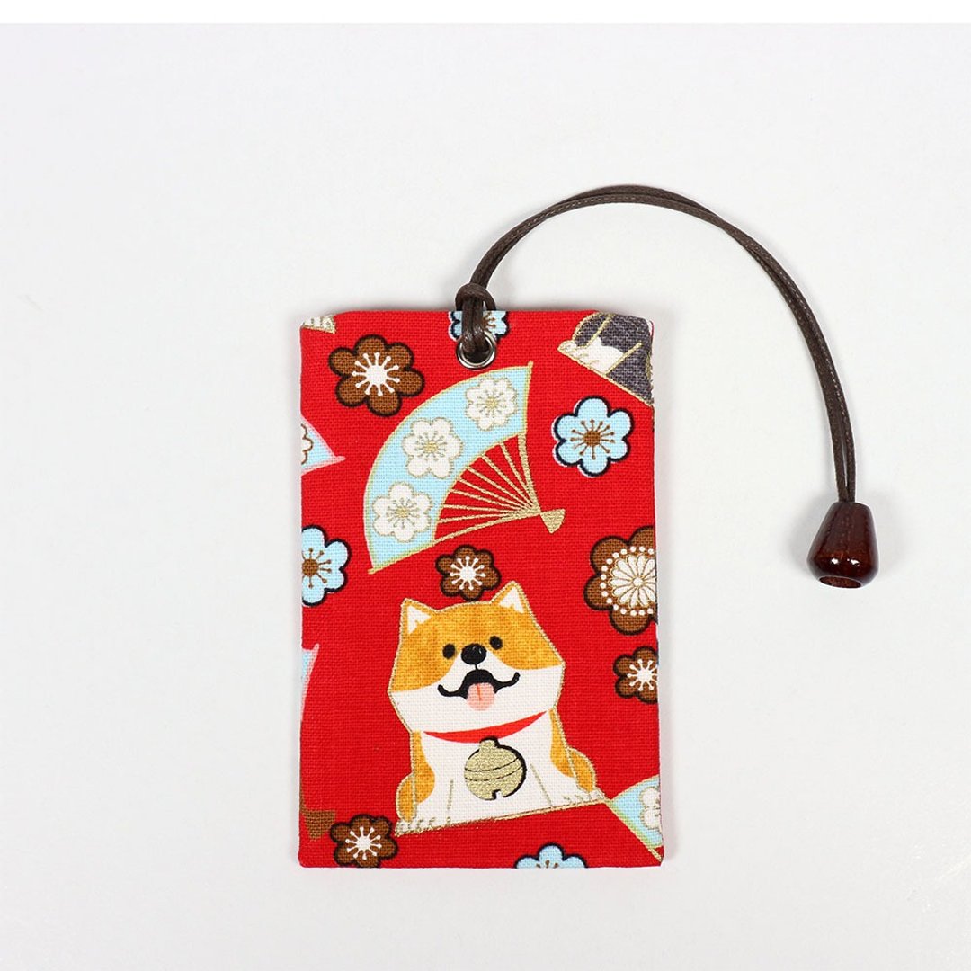 悠游卡 证件套 名片卡套  卡袋- 日式和风柴犬 (红) - 证件套/卡套 - 棉 红色