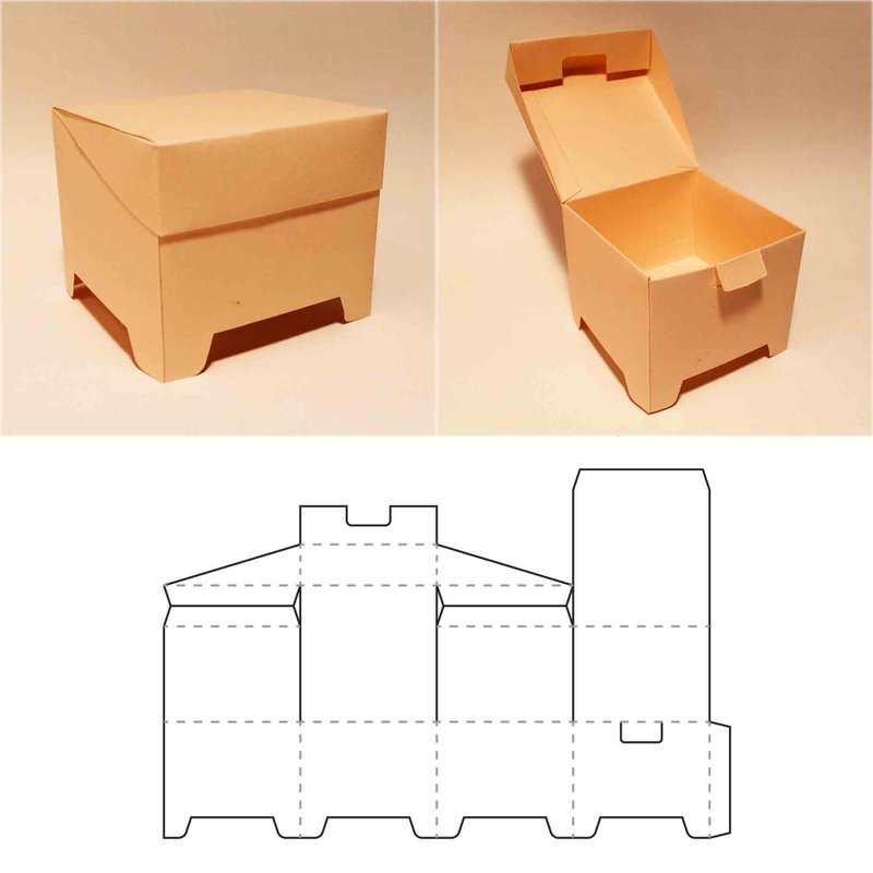 Casket box template, chest box, jewelry box, ring box, earring box, PDF, Cricut - 图文模板设计 - 其他材质 