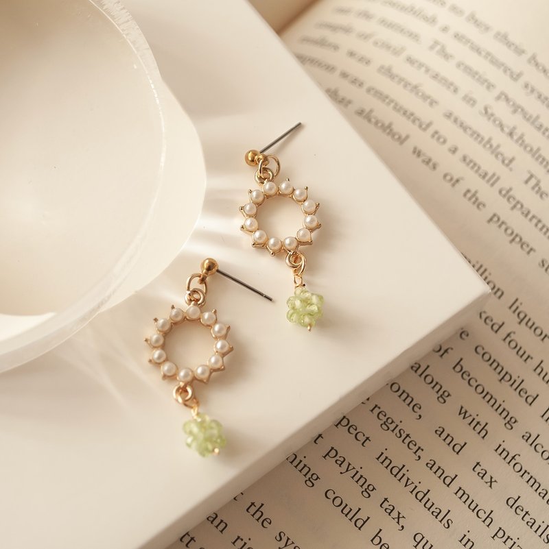 La Don - 橄榄石结球耳环 耳针/耳夹 - 耳环/耳夹 - 宝石 绿色