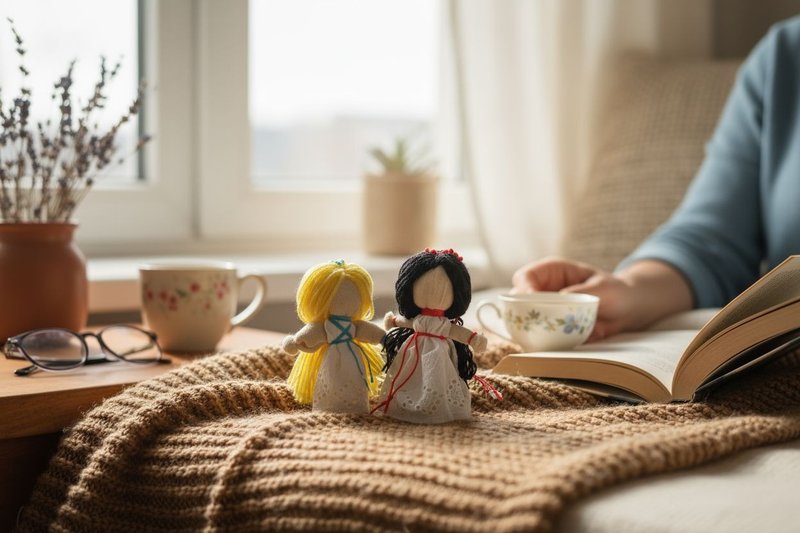 Motanka 乌克兰传统民族手作娃娃 - 玩偶/公仔 - 棉．麻 黄色