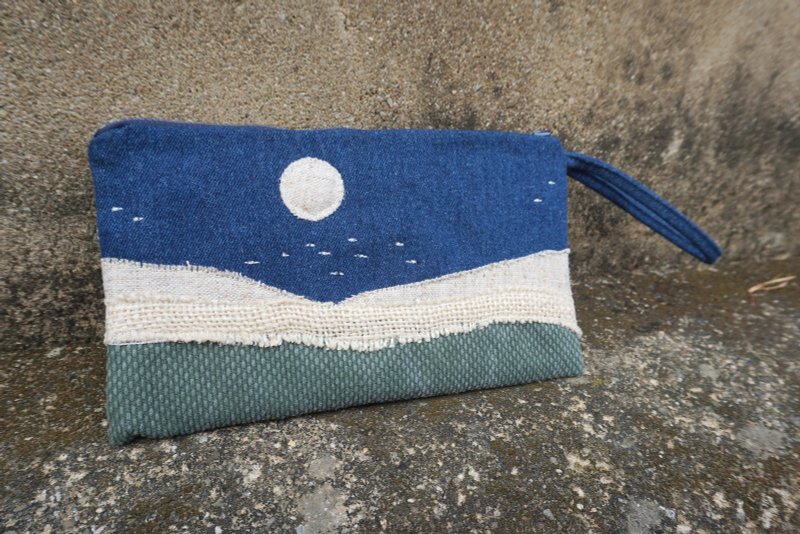 单面山下的俯瞰 - 手拿拉链袋 - 侧背包/斜挎包 - 棉．麻 绿色