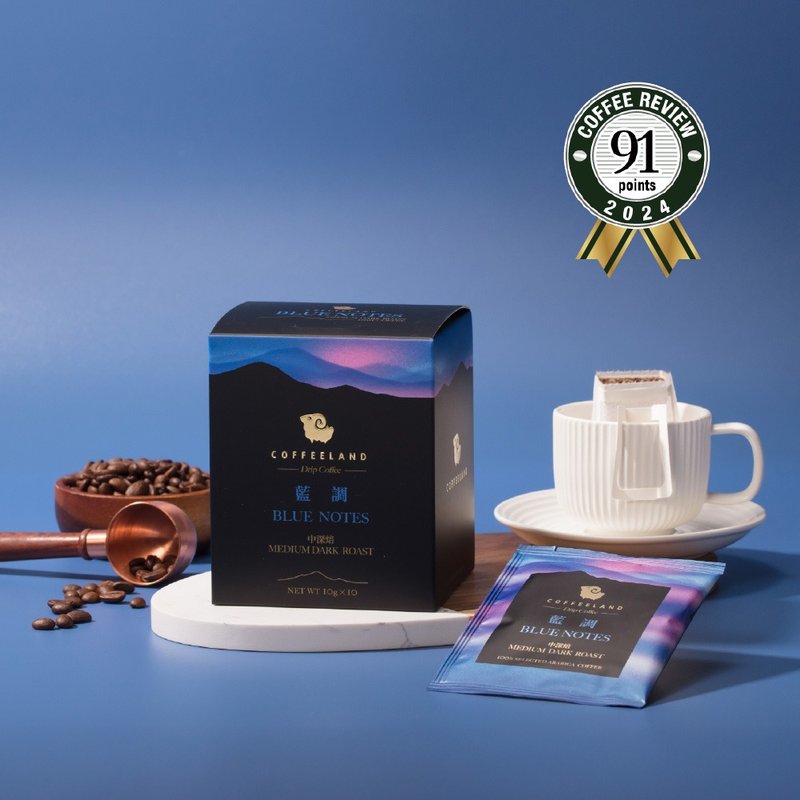 COFFEELAND | 蓝调 - 滤挂咖啡金典风味(中深焙)(10g*10入/盒) - 咖啡 - 新鲜食材 蓝色