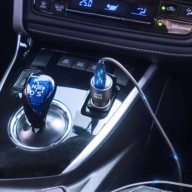Minthouz - 38W PD/QC3.0 双口高速汽车充电器 USB-C + USB-A - 手机配件 - 其他材质 黑色