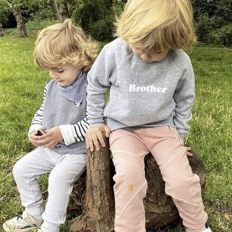 英国 Bob & Blossom Brother 男童深灰刷毛卫衣 - 童装上衣 - 棉．麻 灰色