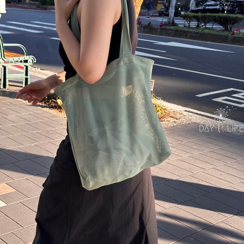 理理包 liil _  轻随性编织纯色多功能网袋_绿 - 侧背包/斜挎包 - 其他材质 绿色
