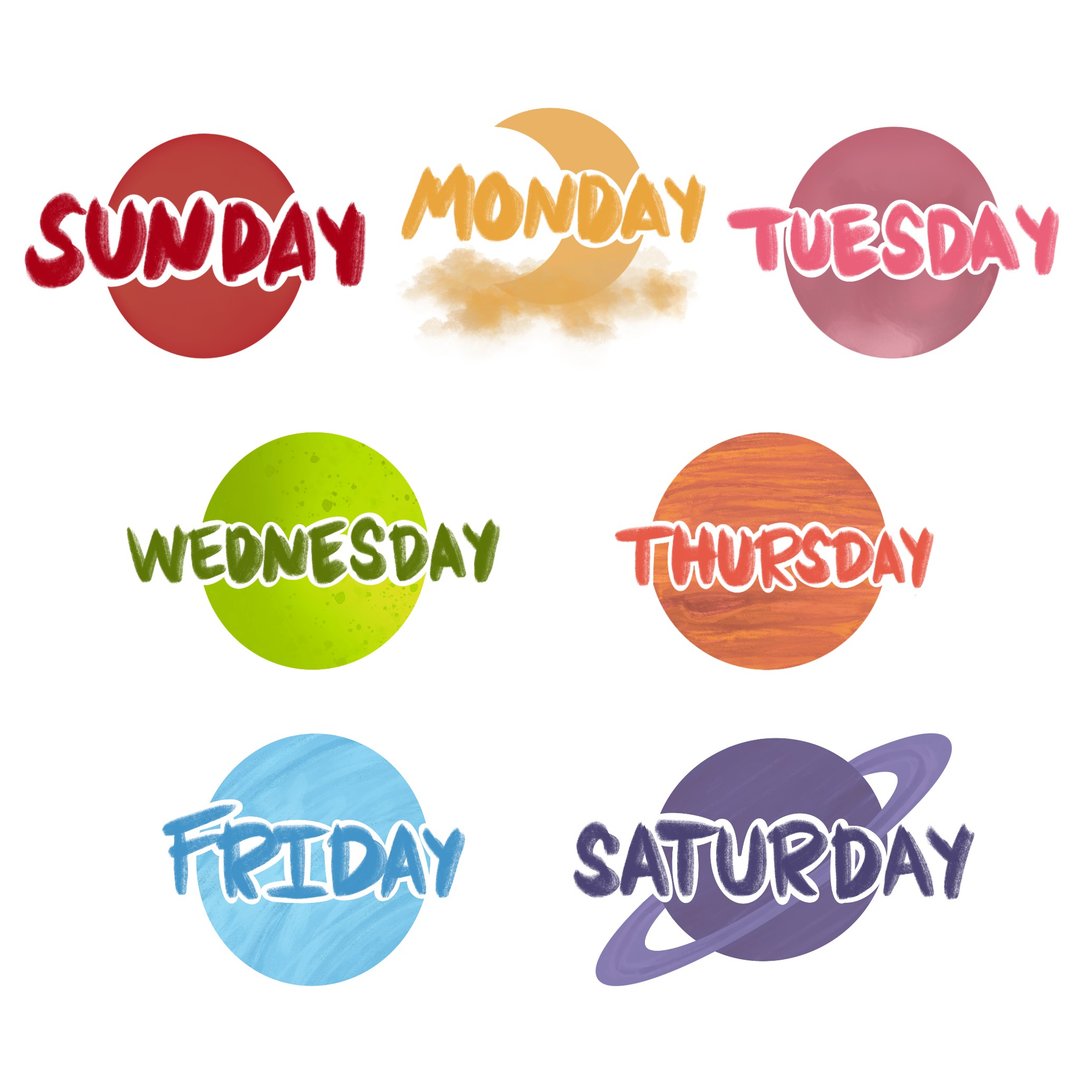 Day of the week stickers - 电子手帐及素材 - 其他材质 
