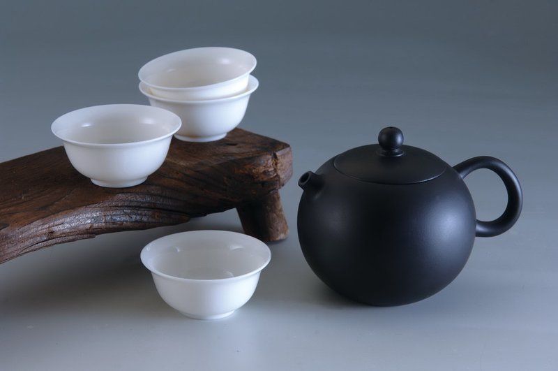 夹炭黑陶壶组(西施) - 茶具/茶杯 - 陶 黑色