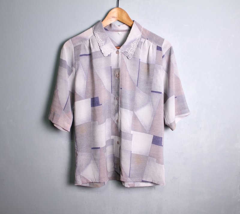 FOAK古着 富士雪景刺绣领衬衫 - 女装衬衫 - 其他材质 