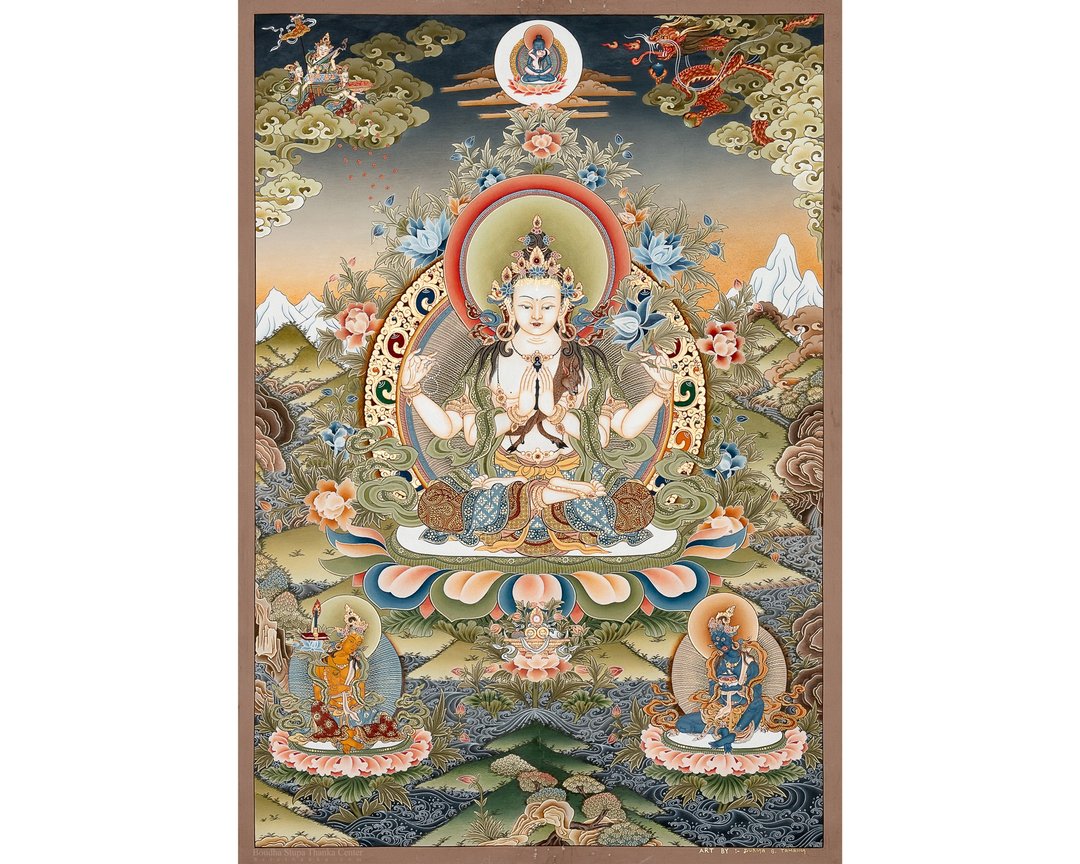 慈悲的唐卡艺术 | 观音的祝福 - 墙贴/壁贴 - 其他材质 多色