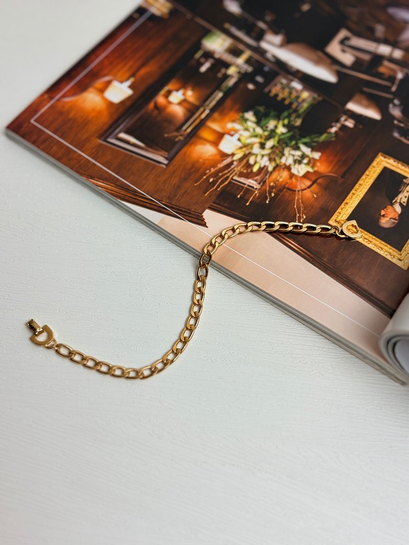 中古正品 Christian Dior 迪奥镀金手链 手环 礼物 男女适用 - 手链/手环 - 其他金属 金色