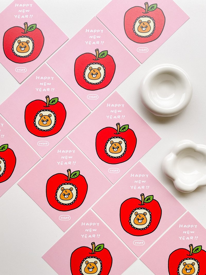 开心动物园/苹安快乐/春联斗方4入组/每款4张 - 红包/春联 - 纸 红色