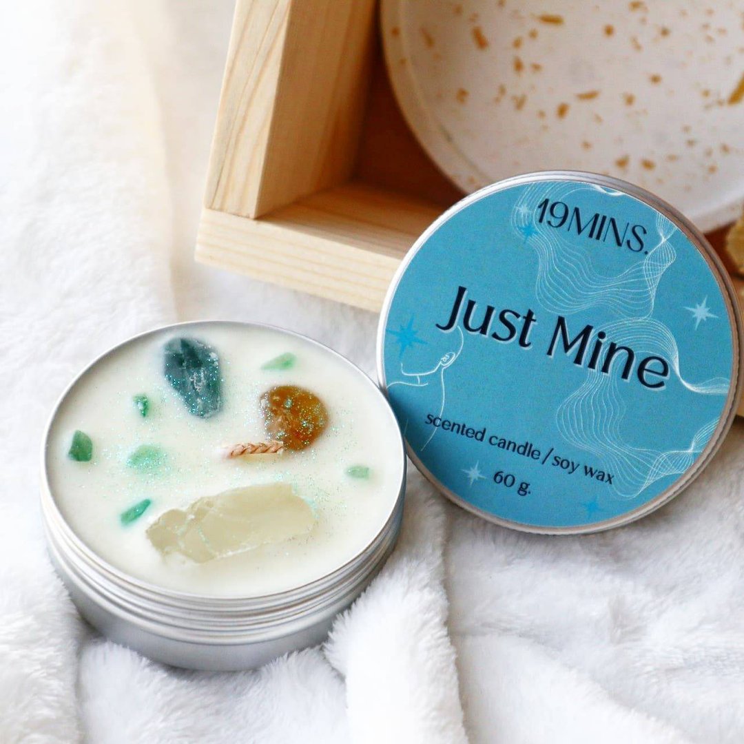 Scented candle, Just mine scent, compact (made from 100% Soy wax) - 蜡烛/香氛/手工皂 - 其他材质 蓝色