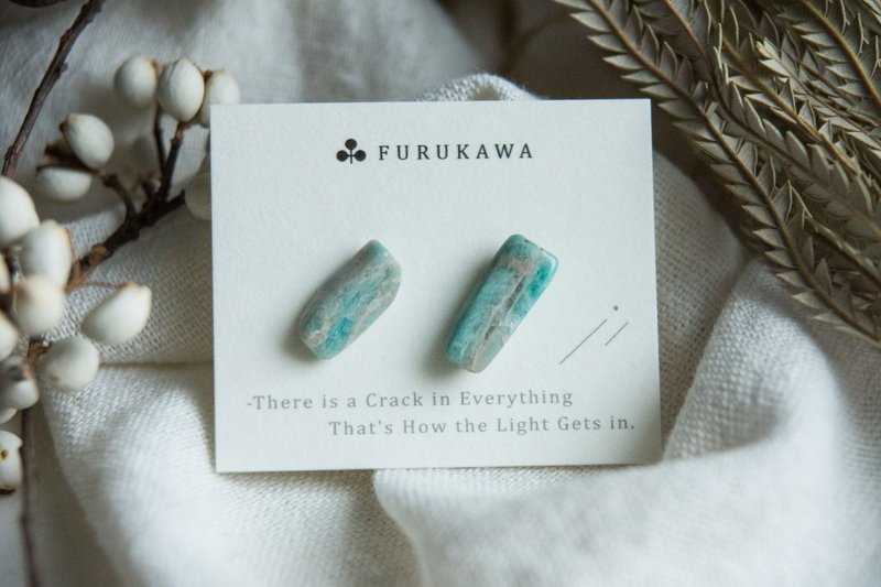 CRACK | 矿物系耳环 |  EARRINGS - 耳环/耳夹 - 玉石 蓝色