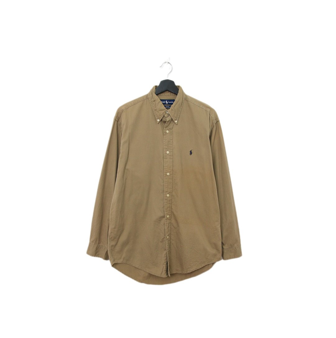 Back to Green-品牌衬衫 polo 沈稳咖啡 sh-14//vintage shirt - 男装衬衫 - 棉 