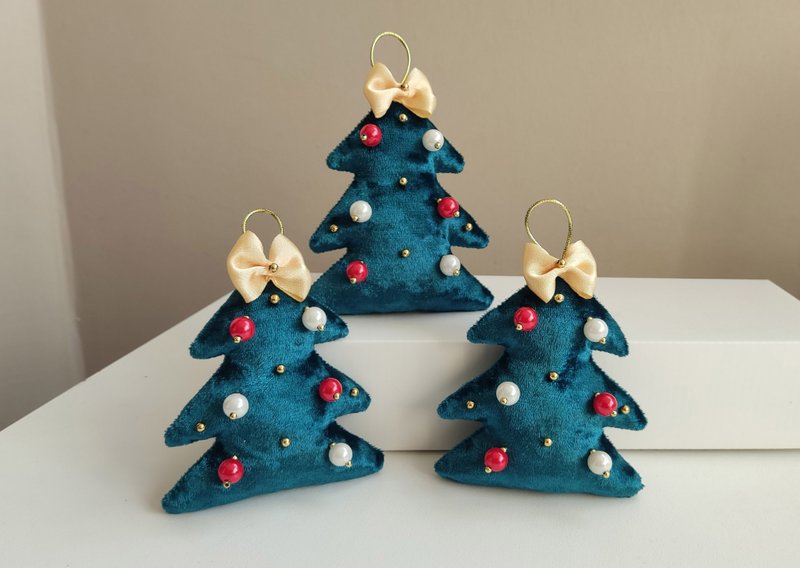 圣诞树、圣诞装饰、壁挂、毛绒玩具、新年礼物 - 墙贴/壁贴 - 聚酯纤维 绿色