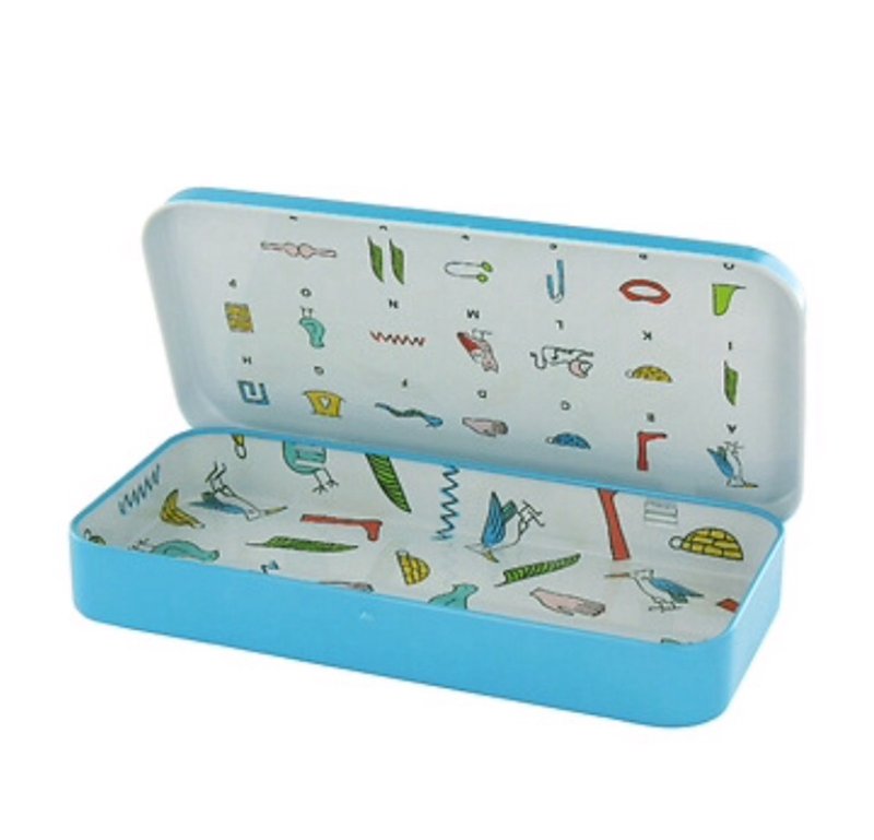 法国罗浮宫古埃及象形文字系列蓝色河马笔盒 - 铅笔盒/笔袋 - 其他金属 蓝色