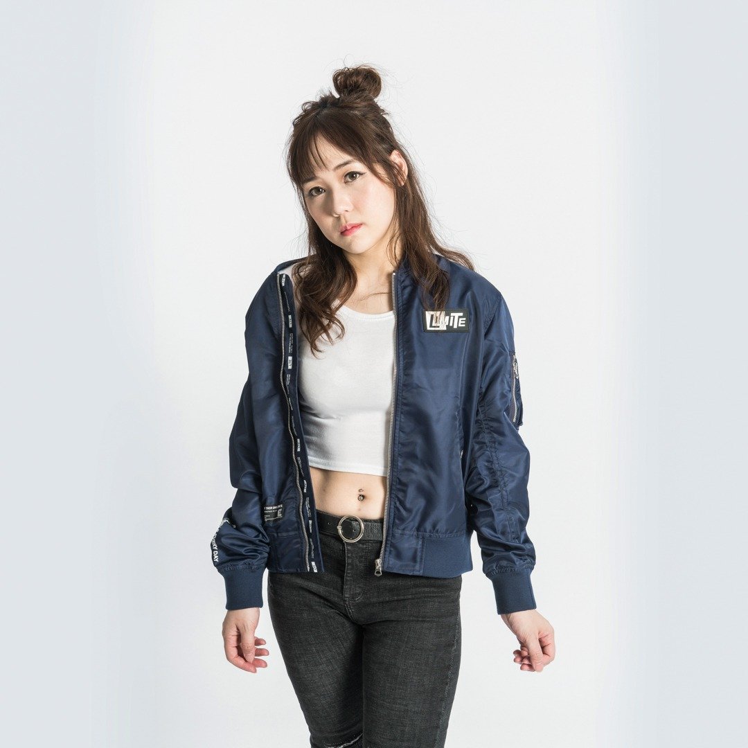 L.I.M.I.T.E - 女装Silicon章MA-1外套 - 女装休闲/机能外套 - 尼龙 蓝色