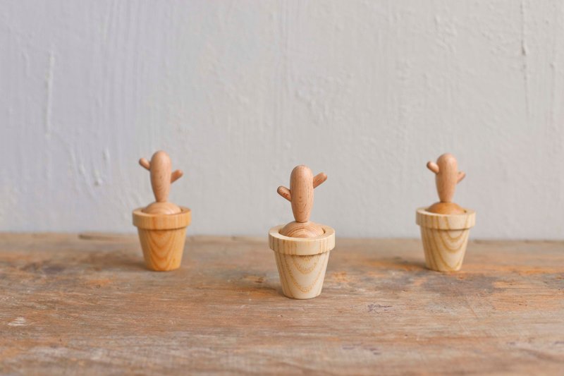 仙人掌盆栽 扩香瓶 闻香瓶 治愈小物 交换礼物 - 香薰/精油/线香 - 木头 粉红色