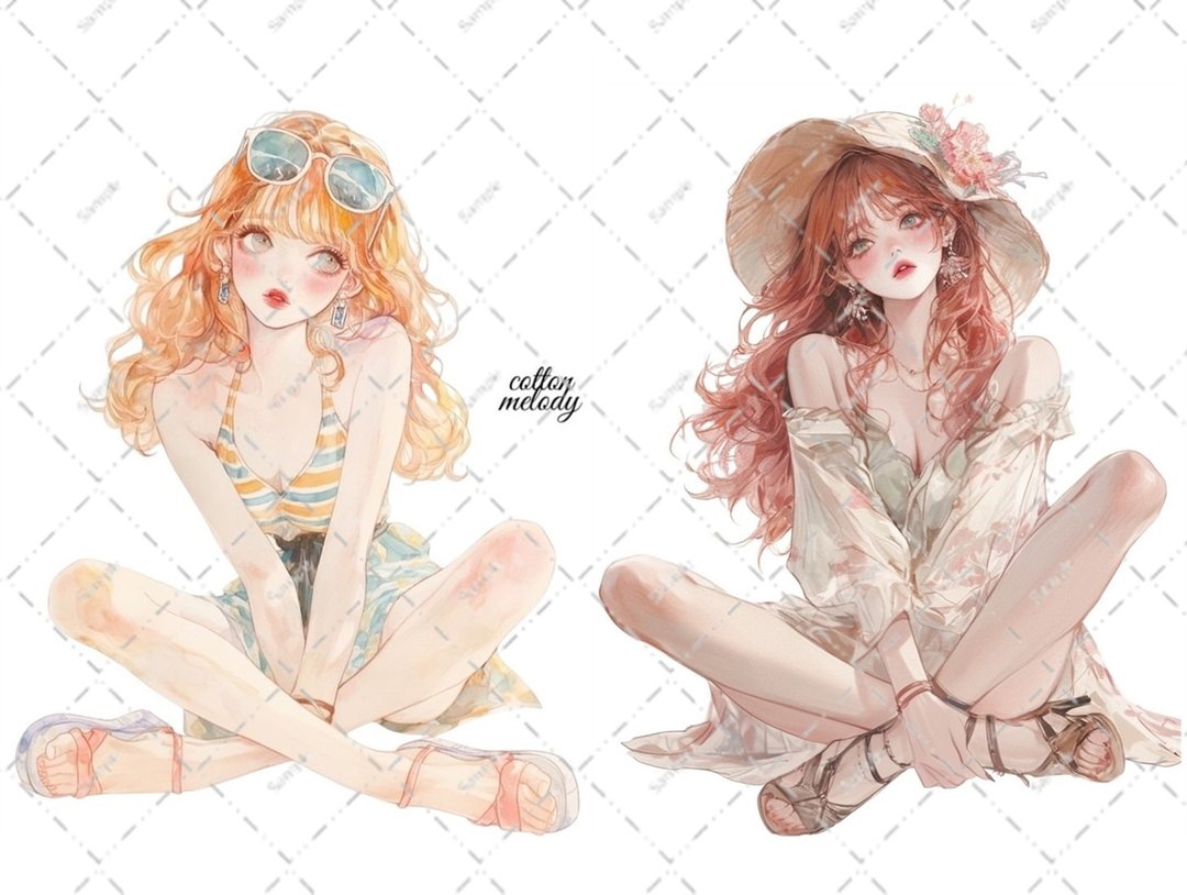 原创贴纸 no.6619 人物贴纸 原创贴纸 人物贴纸 女孩贴纸 原创人物贴纸 - 贴纸 - 纸 